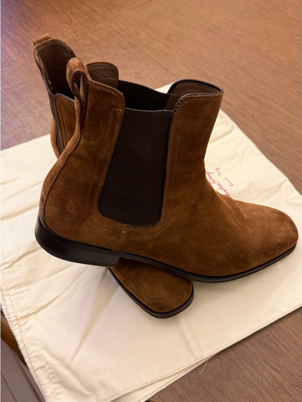 Salvatore Ferragamo Brown Suede Chelsea Boots